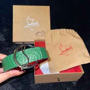 Christian Louboutin 75/30 green red belt